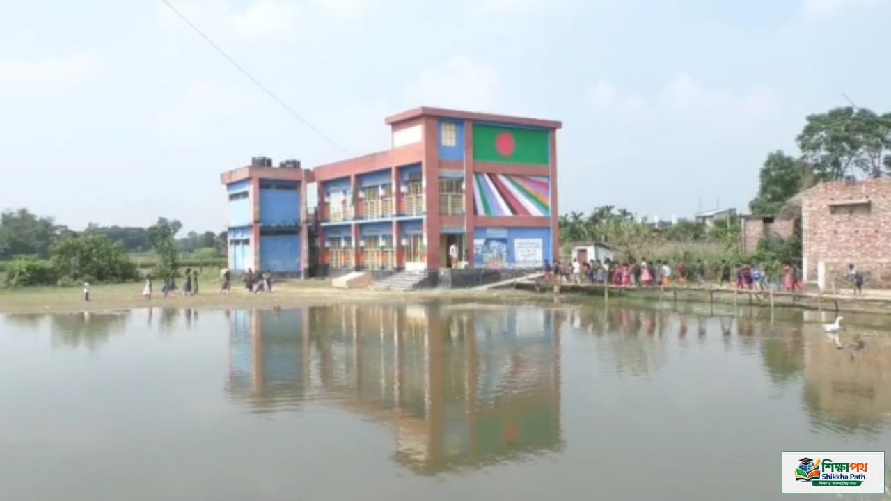 জলাবদ্ধতা ও বাঁশের সাঁকো: চুয়াডাঙ্গার কুতুবপুর বিদ্যালয়ে শিক্ষার্থী কমেছে ১৩০ জন