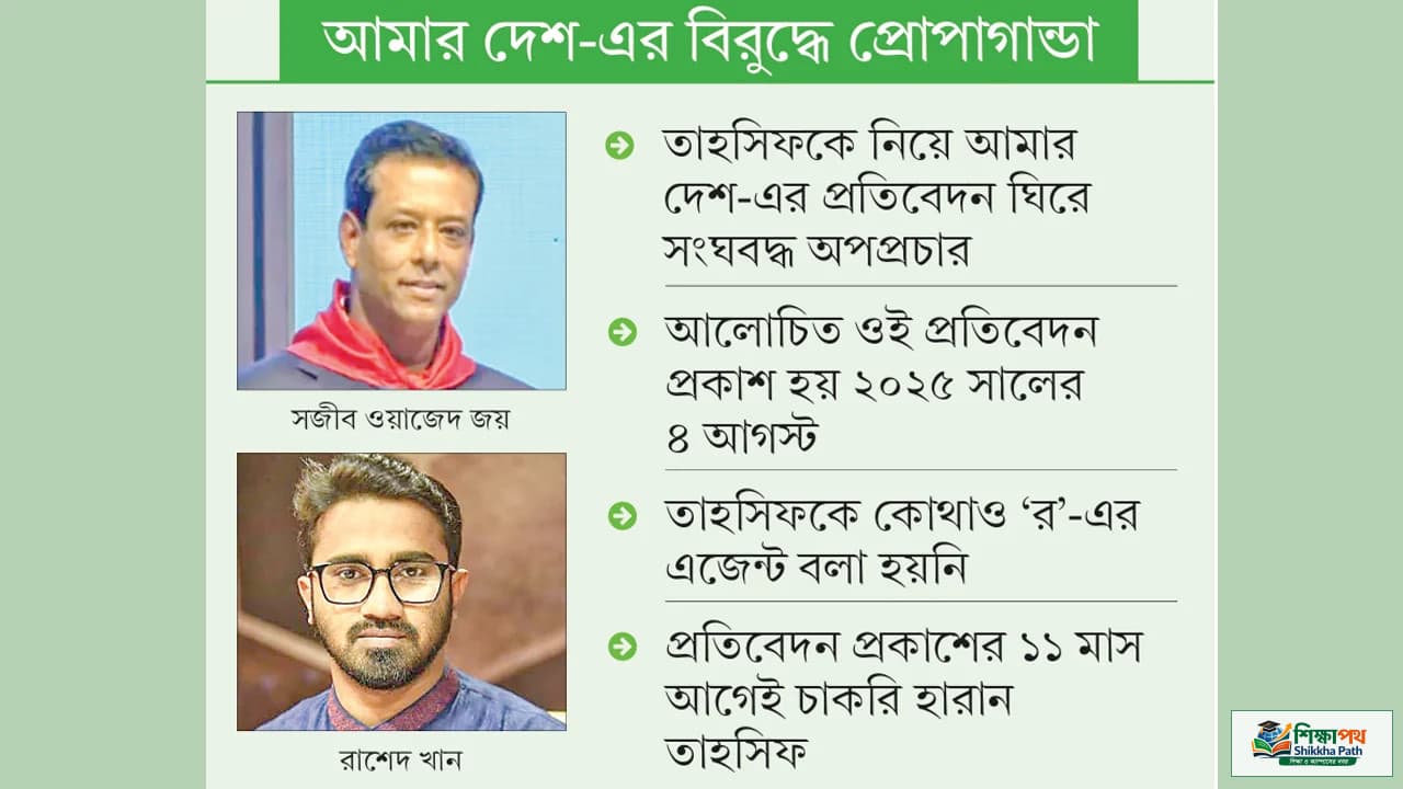 তাহসিফ সাউরি বিতর্কে সজীব ওয়াজেদ জয় ও 'নব্য বিএনপি'র বিরুদ্ধে অপপ্রচারের অভিযোগ